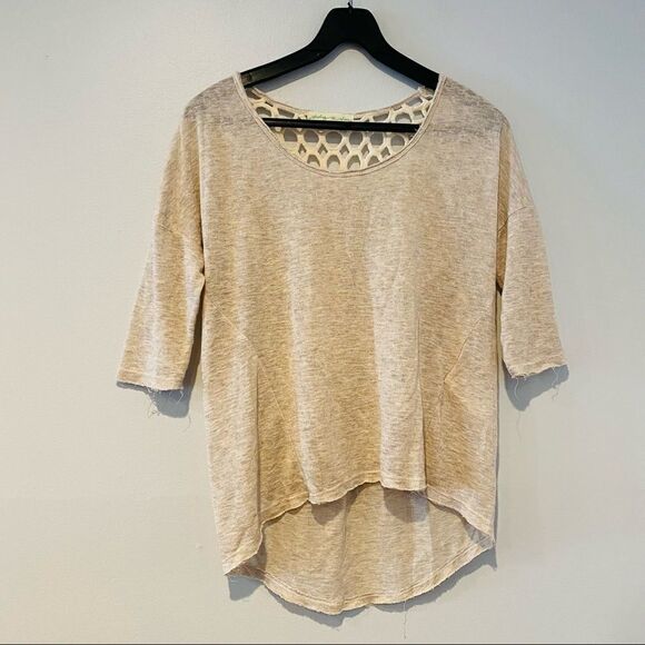 Staring at Stars Crochet Back Raw Hem Top Size Small - Picture 2 of 4